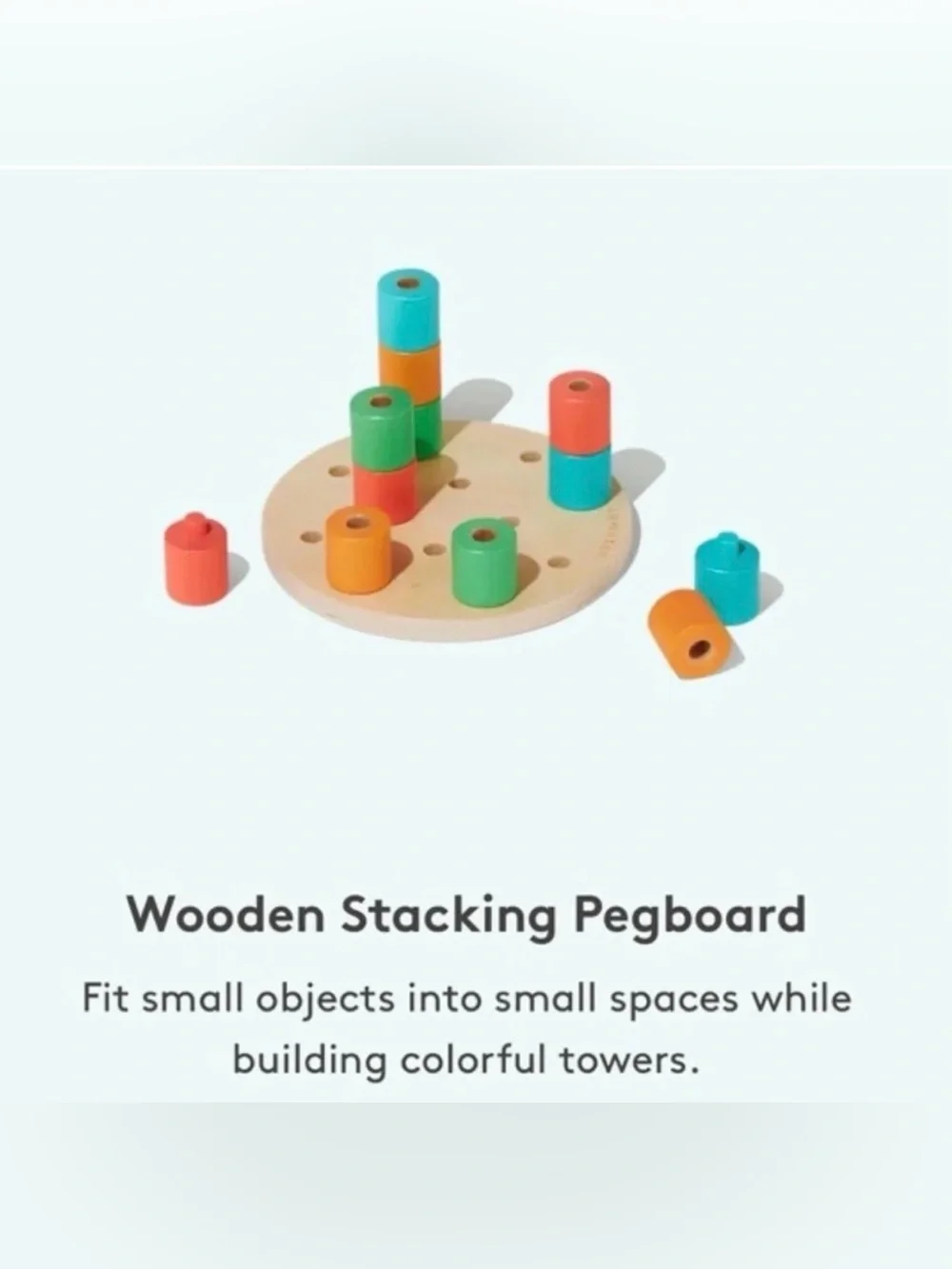 LOVEVERY Wooden Stacking Pegboard - Like New!